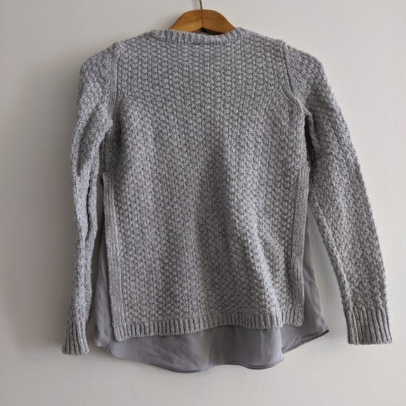 Loft Outlet Gray Mixed Media Sweater Size SP - Picture 6 of 9